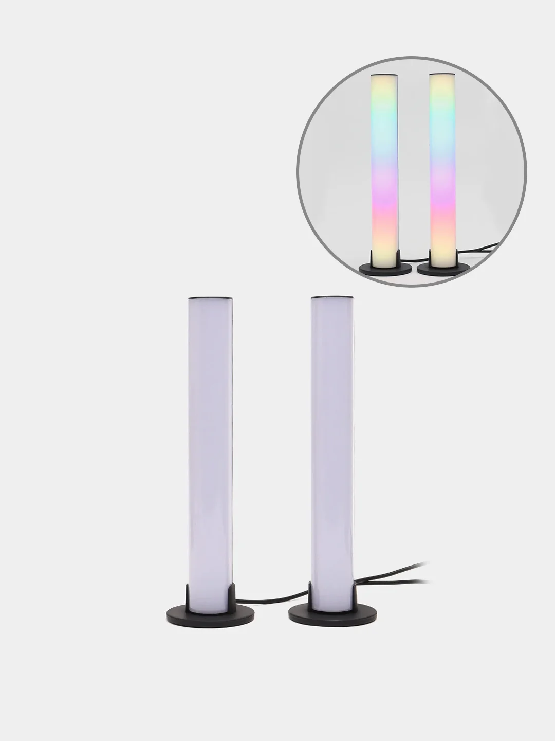 Белый светодиодный LED светильник, настольная неоновая лампа, RGB, USB, 2 шт
