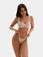Белый комплект нижнего женского белья, кружевной, с цветочками