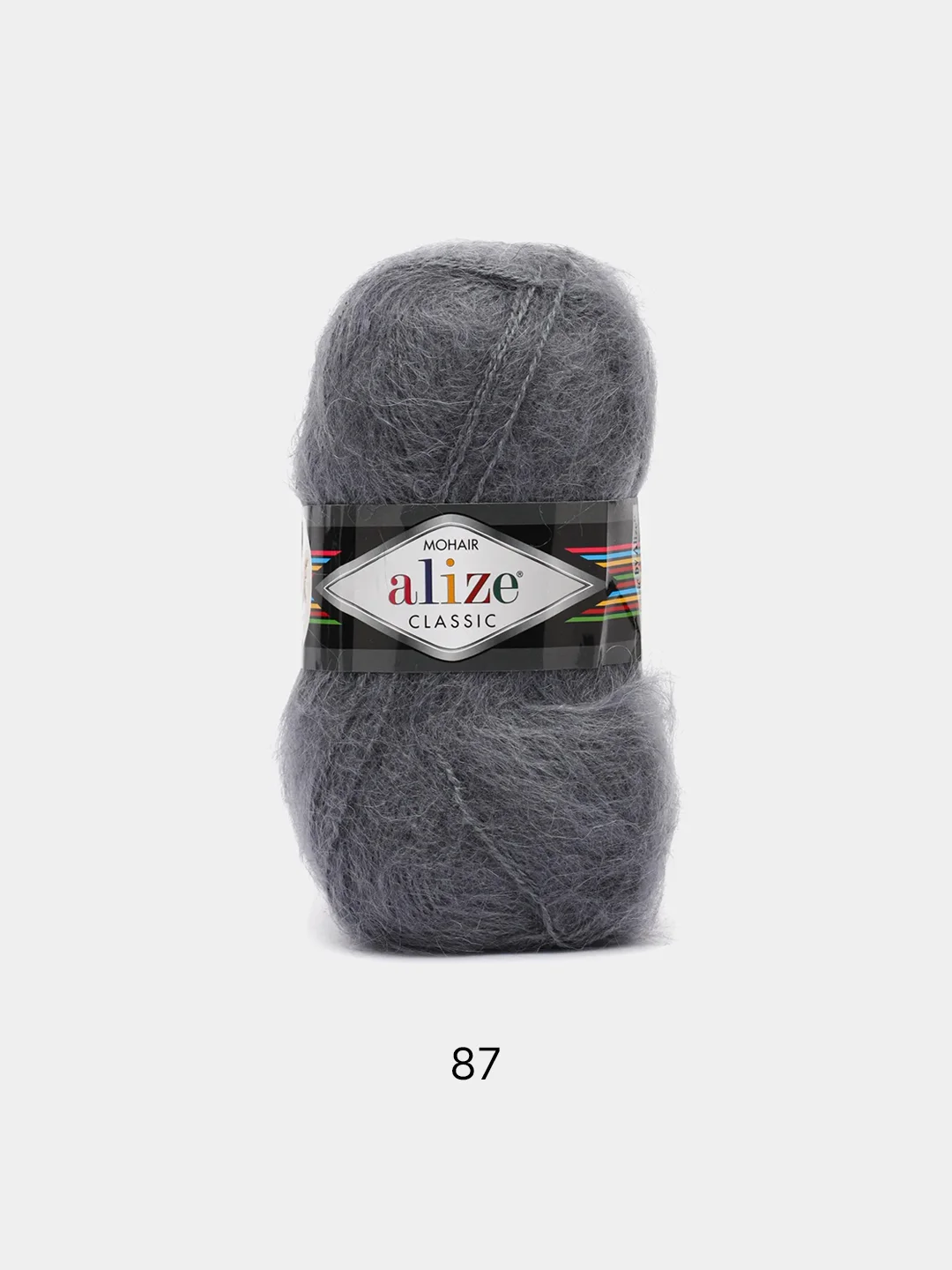 Серый пряжа Alize Mohair Classic new, Ализе Мохер Классик
