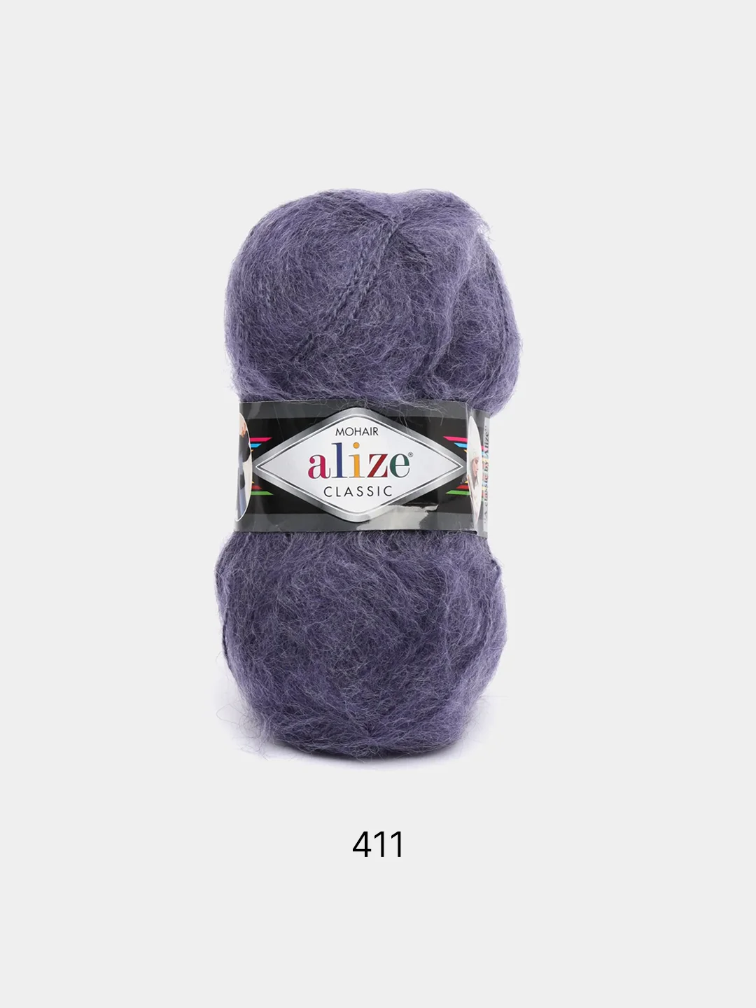 Синий меланж пряжа Alize Mohair Classic new, Ализе Мохер Классик
