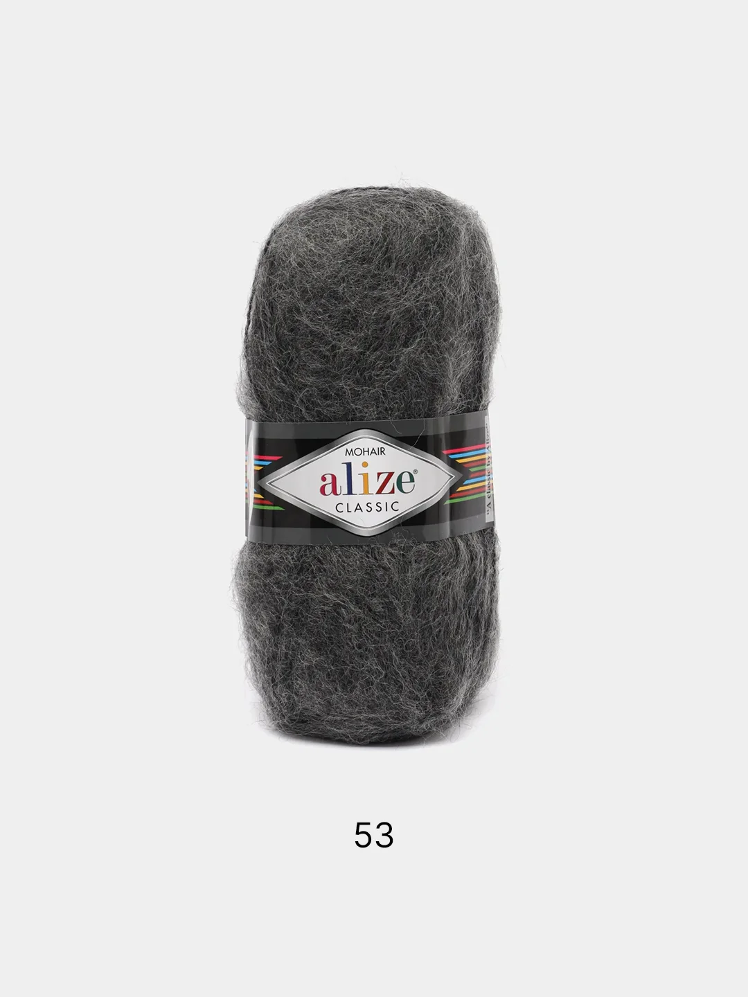 Тёмно-серый пряжа Alize Mohair Classic new, Ализе Мохер Классик