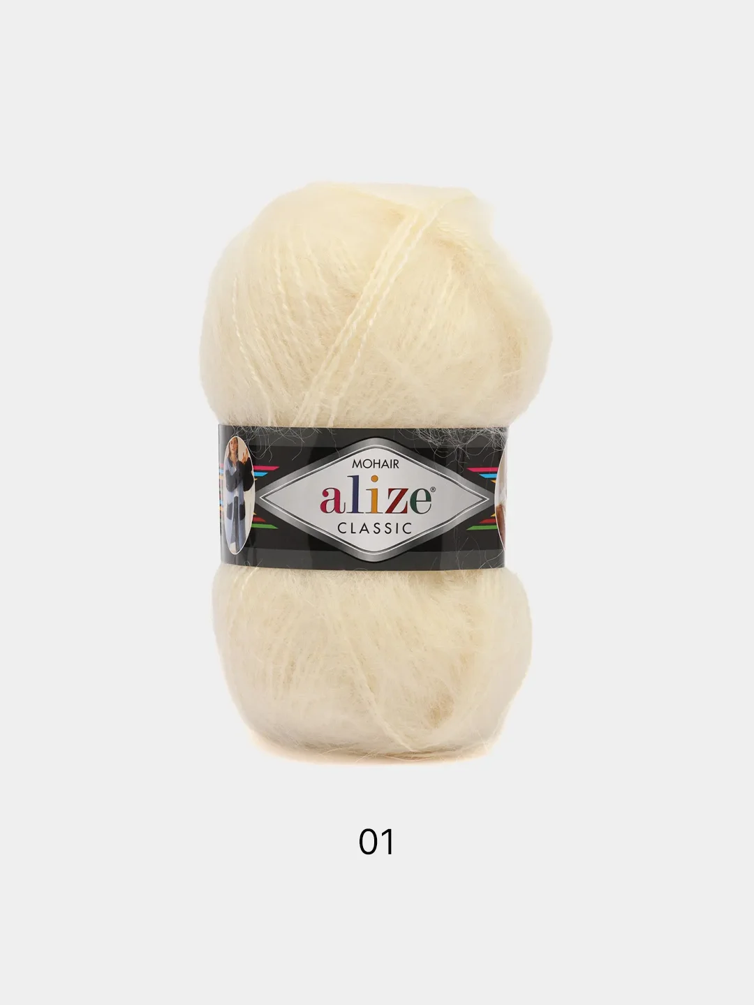 Кремовый пряжа Alize Mohair Classic new, Ализе Мохер Классик