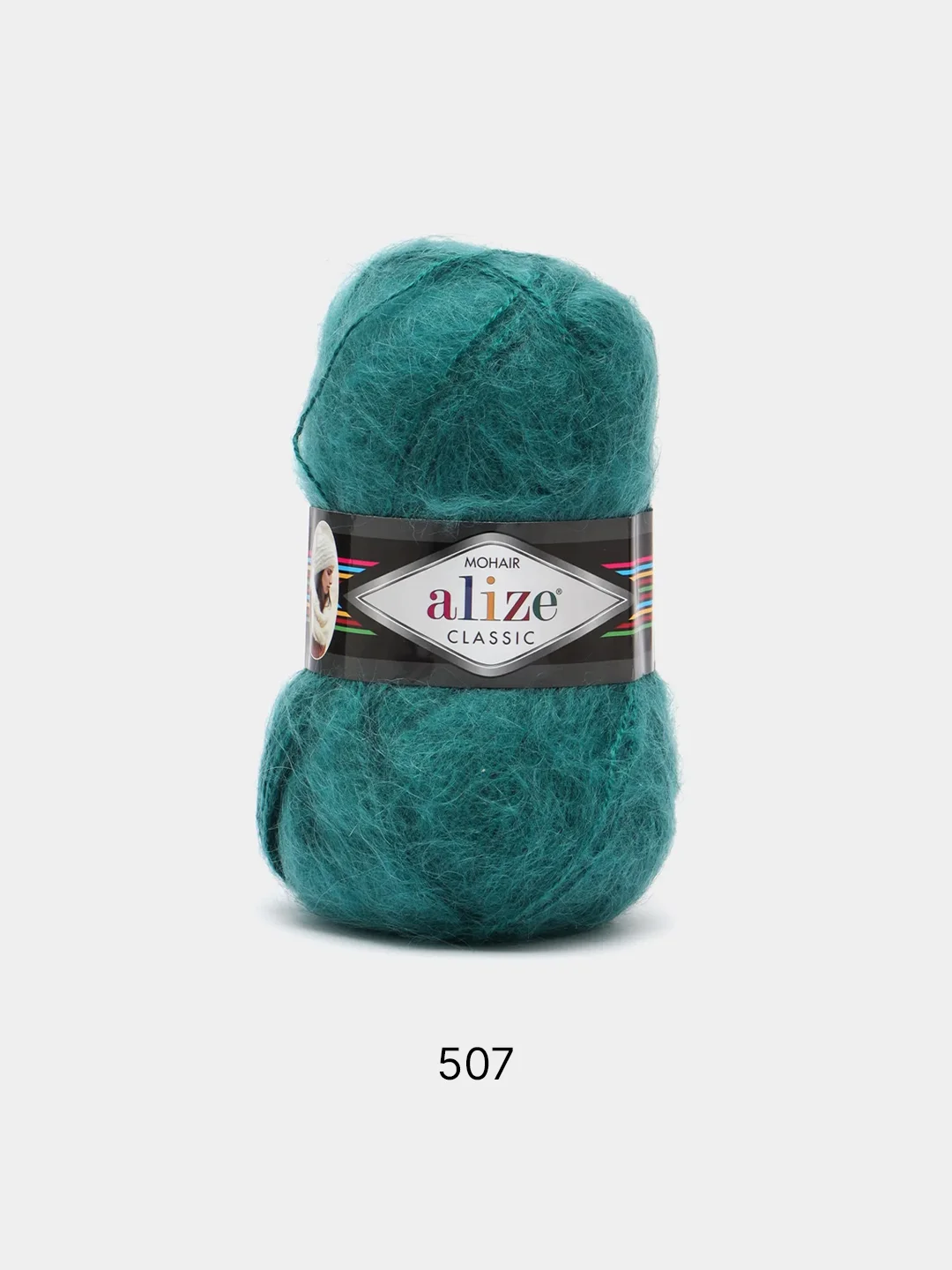 Бирюзовый пряжа Alize Mohair Classic new, Ализе Мохер Классик