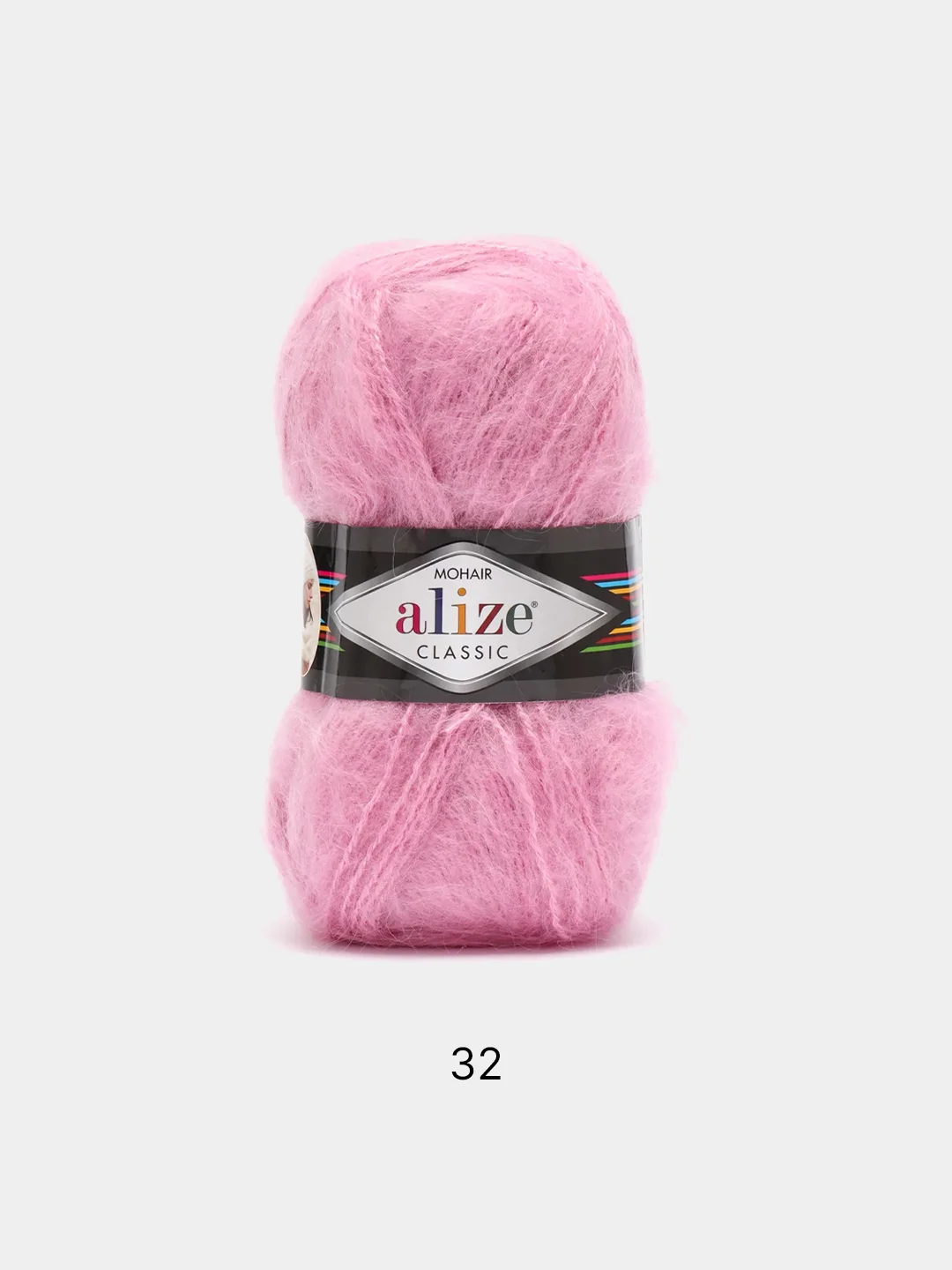Розовый пряжа Alize Mohair Classic new, Ализе Мохер Классик