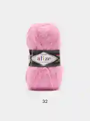 Розовый пряжа Alize Mohair Classic new, Ализе Мохер Классик