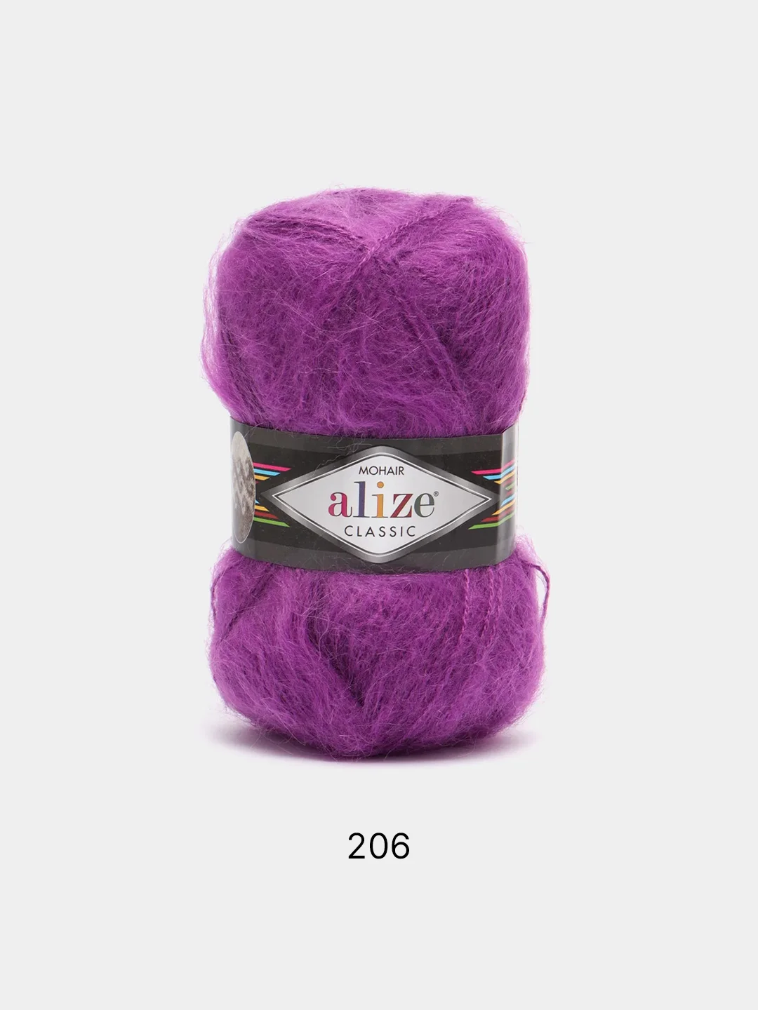 Фиолетовый пряжа Alize Mohair Classic new, Ализе Мохер Классик
