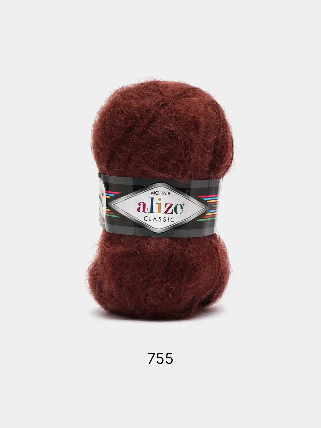 Шоколадный пряжа Alize Mohair Classic new, Ализе Мохер Классик