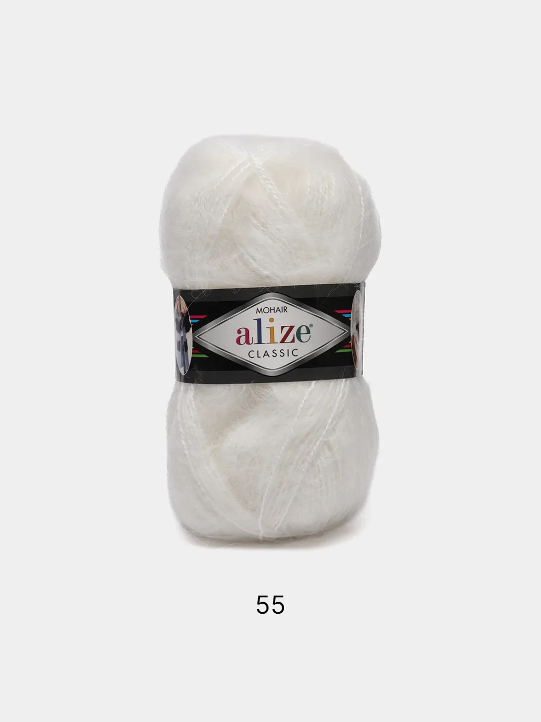 Белый пряжа Alize Mohair Classic new, Ализе Мохер Классик