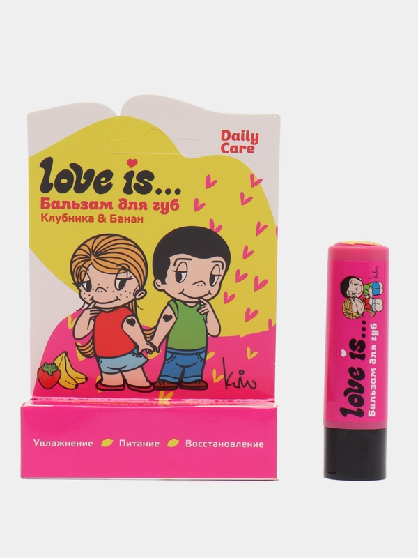Бальзам для губ Love is "Клубника-Банан" увлажняющий, питательный, восстанавливающий