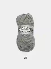 Серый меланж пряжа Alize Superlana Maxi, 100 г, 75% акрил, 25% шерсть
