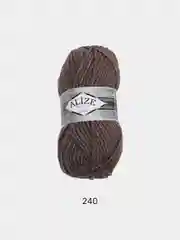 Коричневый пряжа Alize Superlana Maxi, 100 г, 75% акрил, 25% шерсть