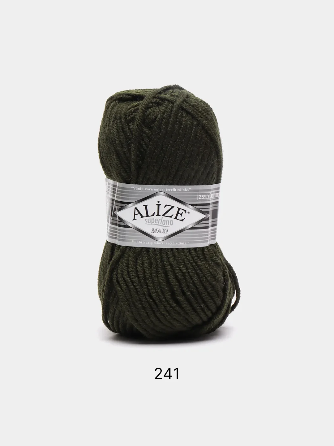 Тёмно-зелёный пряжа Alize Superlana Maxi, 100 г, 75% акрил, 25% шерсть