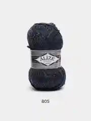 Синий меланж пряжа Alize Superlana Maxi, 100 г, 75% акрил, 25% шерсть