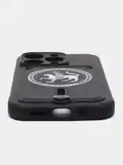 Черный чехол с гербом Республики Татарстан с кармашком для карт на iPhone 11, 13, 14, 15 pro max