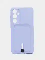 Лавандовый чехол Samsung Galaxy A35 / Самсунг Галакси А35, силиконовый с карманом для карты