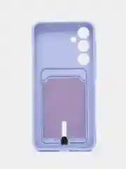 Бордовый чехол Samsung Galaxy A35 / Самсунг Галакси А35, силиконовый с карманом для карты
