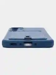 Синий чехол Samsung Galaxy A35 / Самсунг Галакси А35, силиконовый с карманом для карты