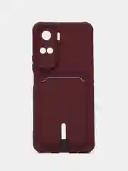 Бордовый чехол Honor 90 Lite / Хонор 90 Лайт, силиконовый с карманом для карты