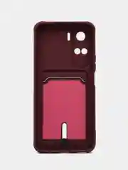 Бордовый чехол Honor 90 Lite / Хонор 90 Лайт, силиконовый с карманом для карты