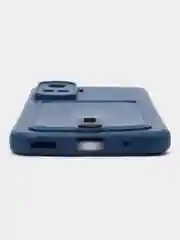 Синий чехол Honor 90 Lite / Хонор 90 Лайт, силиконовый с карманом для карты