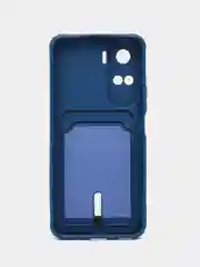 Синий чехол Honor 90 Lite / Хонор 90 Лайт, силиконовый с карманом для карты