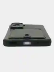 Тёмно-зелёный чехол Honor 90 Lite / Хонор 90 Лайт, силиконовый с карманом для карты