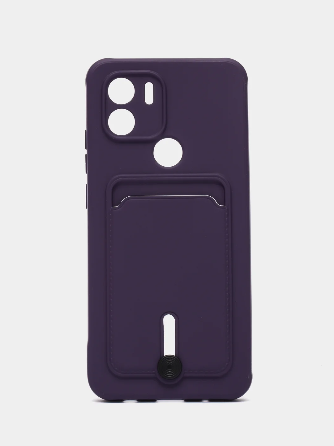 Фиолетовый чехол Xiaomi Redmi A1 Plus A2+ Poco C51 Редми А1 Плюс силиконовый, с карманом для карты