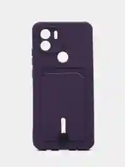 Фиолетовый чехол Xiaomi Redmi A1 Plus A2+ Poco C51 Редми А1 Плюс силиконовый, с карманом для карты