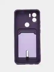 Фиолетовый чехол Xiaomi Redmi A1 Plus A2+ Poco C51 Редми А1 Плюс силиконовый, с карманом для карты