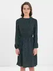 Тёмно-зелёный платье женское в горошек летнее, повседневное, с длинным рукавом, платье вечернее женское