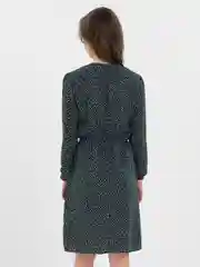 Тёмно-зелёный платье женское в горошек летнее, повседневное, с длинным рукавом, платье вечернее женское