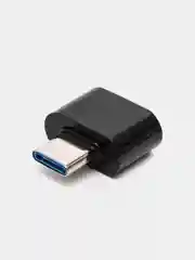 Серебряный переходник USB 2.0, Type-C. Адаптер OTG тайп си для мобильных устройств,