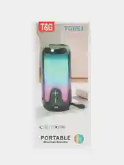 Зеленый портативная беспроводная Bluetooth-колонка TG 651, с радио и светомузыкой