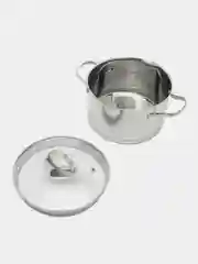 Кастрюля 1,9-4,7л Hoffman, крышка дуршлаг со сливом, нержавеющая сталь, для всех плит