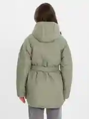 Зеленый женская стеганая демисезонная куртка, 2 в 1 с отдельным капюшоном