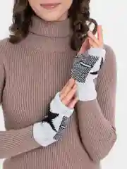 Белый митенки шерстяные, унисекс