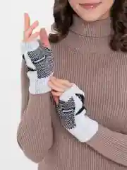 Белый митенки шерстяные, унисекс