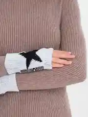 Белый митенки шерстяные, унисекс