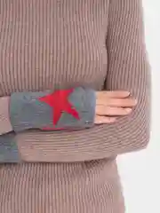 Серый митенки шерстяные, унисекс
