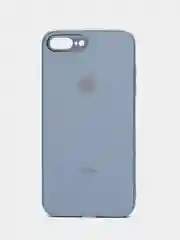 Светло-синий чехол силиконовый со стеклянной панелью для iPhone 7 Plus / iPhone 8 Plus