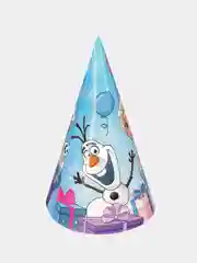 Розовый колпак бумажный "С Днем Рождения!" Холодное сердце 5, 10 шт