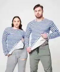 Синий тельняшка с начесом