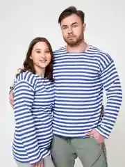 Синий тельняшка с начесом
