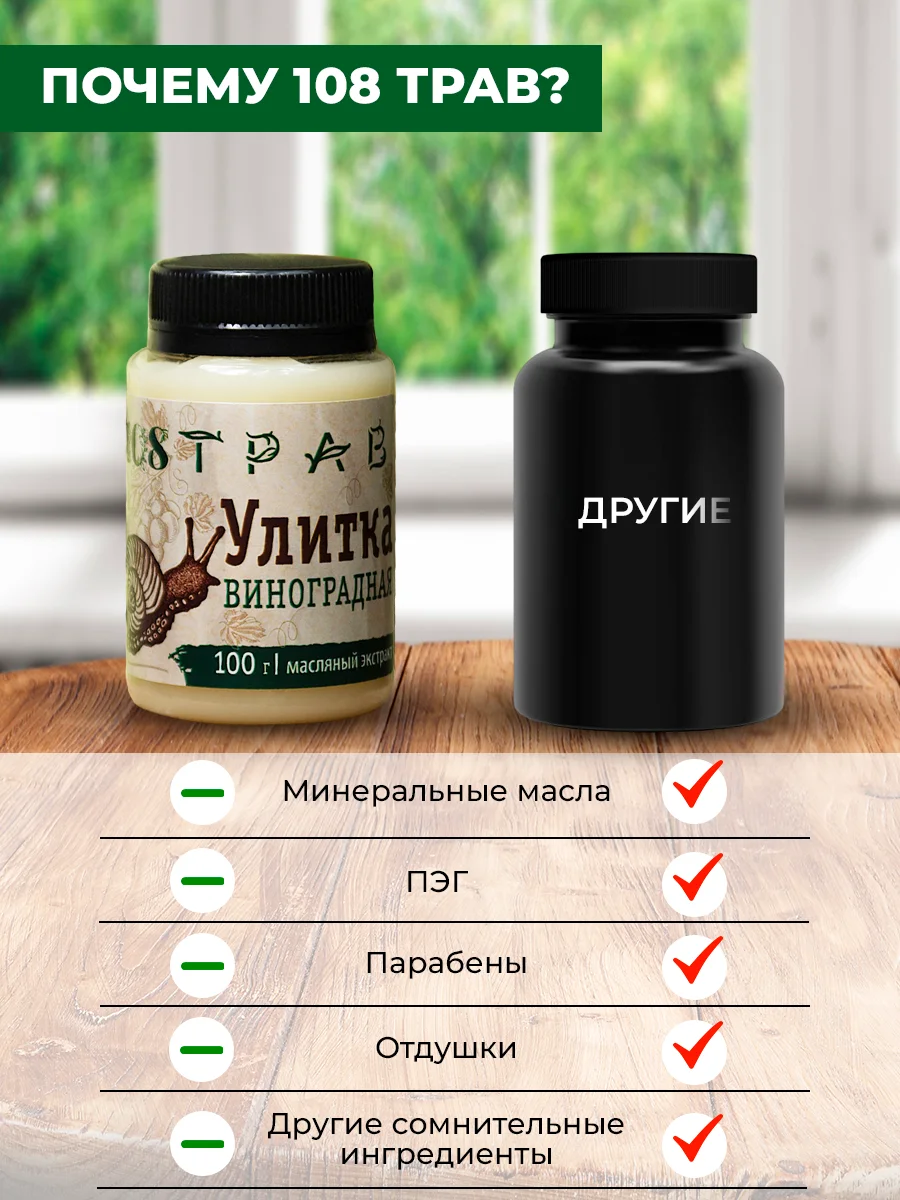 Крем-баттер с муцином улитки для увлажнения кожи, от морщин, от солнца/ 108 трав, 100 г