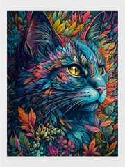 Алмазная мозаика без подрамника 30/40 см Животные " Кошечка "