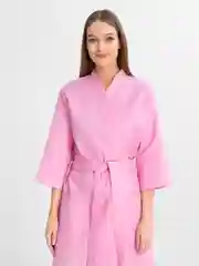 Розовый халат вафельный, унисекс