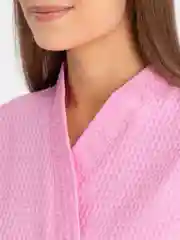 Розовый халат вафельный, унисекс
