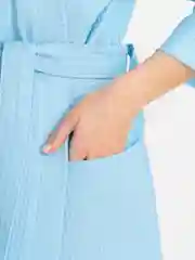 Голубой халат вафельный, унисекс