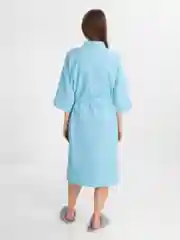 Голубой халат вафельный, унисекс