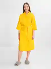 Желтый халат вафельный, унисекс